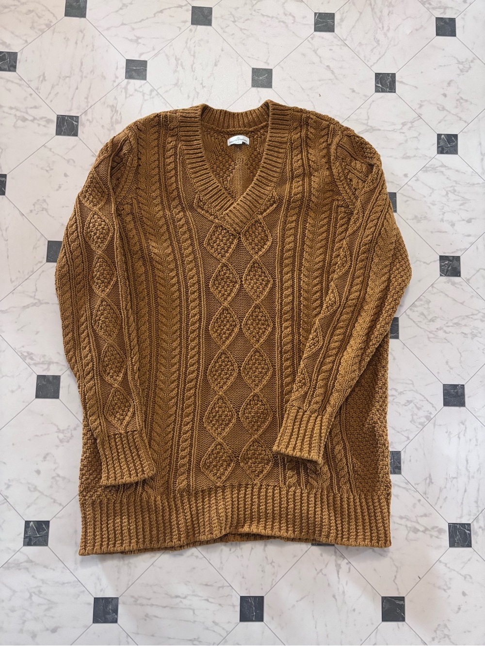 L.L. Bean Signature Cable Knit sweater in Mustard